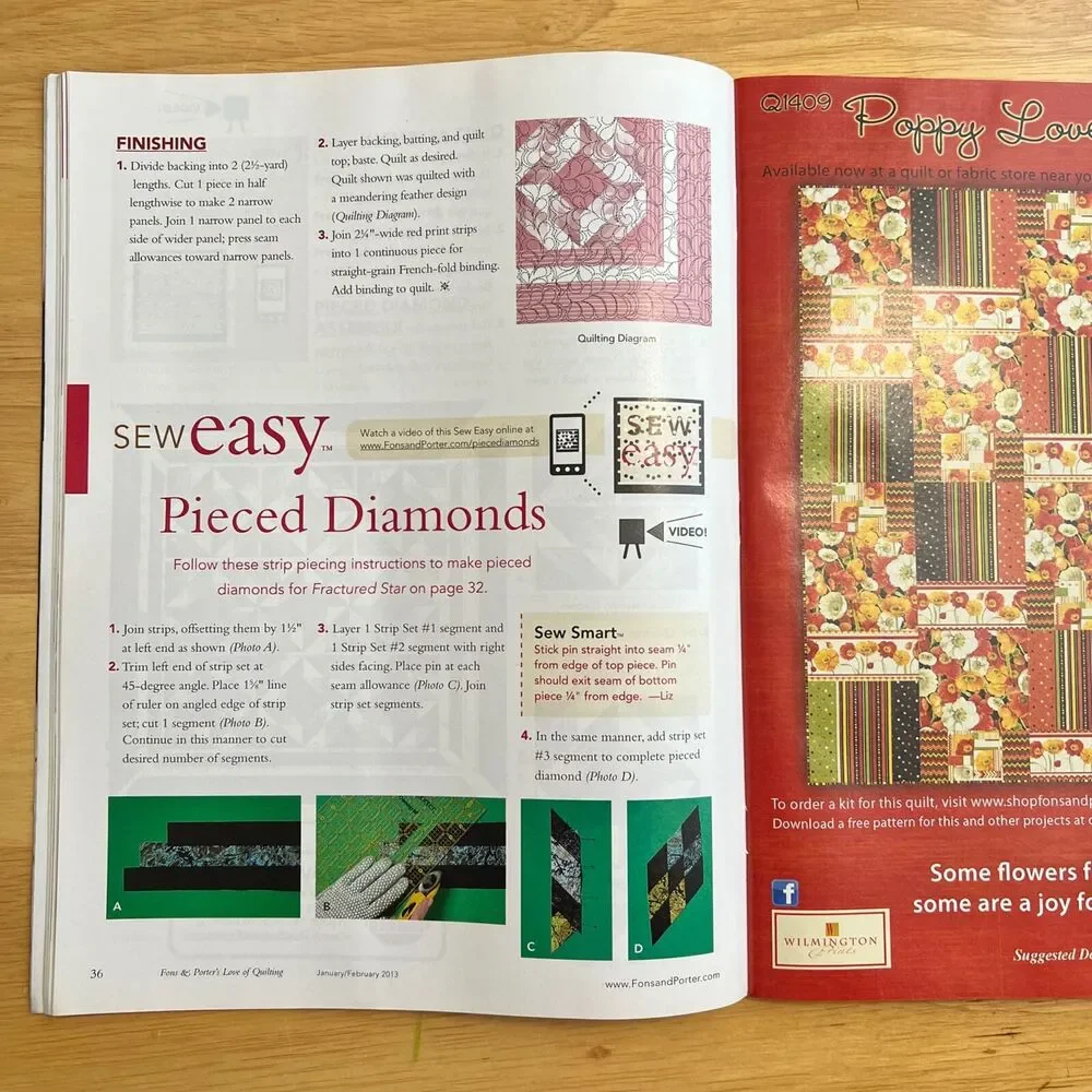Magazine Lot Fons and Porters Love of Quilting From 2013 Set of 3